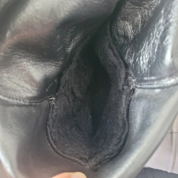 Vintage 80's black genuine leather mid calf boots Size 7 - Picture 11 of 16